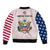 United States 2023 Baseball USA Coat Of Arms Sleeve Zip Bomber Jacket - Wonder Print Shop