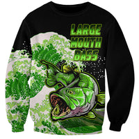 Largemouth Bass Fishing Green Sweatshirt - Wonder Print Shop