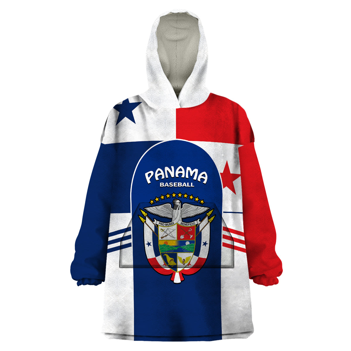 (Custom Text And Number) Panama 2023 Baseball Flag Sporty Version Wearable Blanket Hoodie - Wonder Print Shop