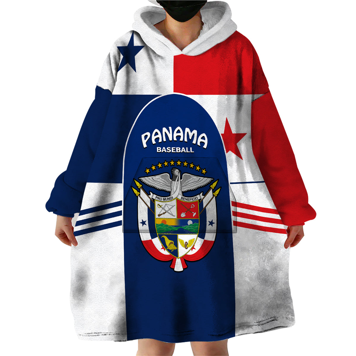 (Custom Text And Number) Panama 2023 Baseball Flag Sporty Version Wearable Blanket Hoodie - Wonder Print Shop