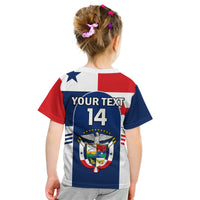 (Custom Text And Number) Panama 2023 Baseball Flag Sporty Version Kid T Shirt - Wonder Print Shop
