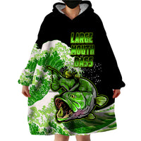 Largemouth Bass Fishing Green Wearable Blanket Hoodie - Wonder Print Shop