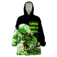Largemouth Bass Fishing Green Wearable Blanket Hoodie - Wonder Print Shop