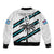 (Custom Text And Number) Fiji Rugby Tapa Pattern Fijian 7s White Sleeve Zip Bomber Jacket - Wonder Print Shop