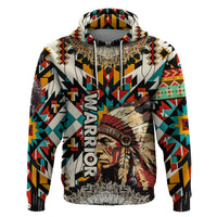 Native American Warrior Headdress with Skull Feather Hoodie - Wonder Print Shop