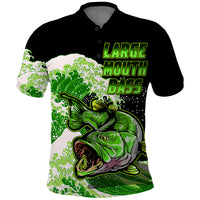 Largemouth Bass Fishing Polo Shirt Green - Wonder Print Shop