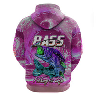 Bass Fishing is Life Hook Sport Largemouth Pink Hoodie - Wonder Print Shop