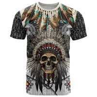 Native American Skull With Eagle Warriors T Shirt - Wonder Print Shop