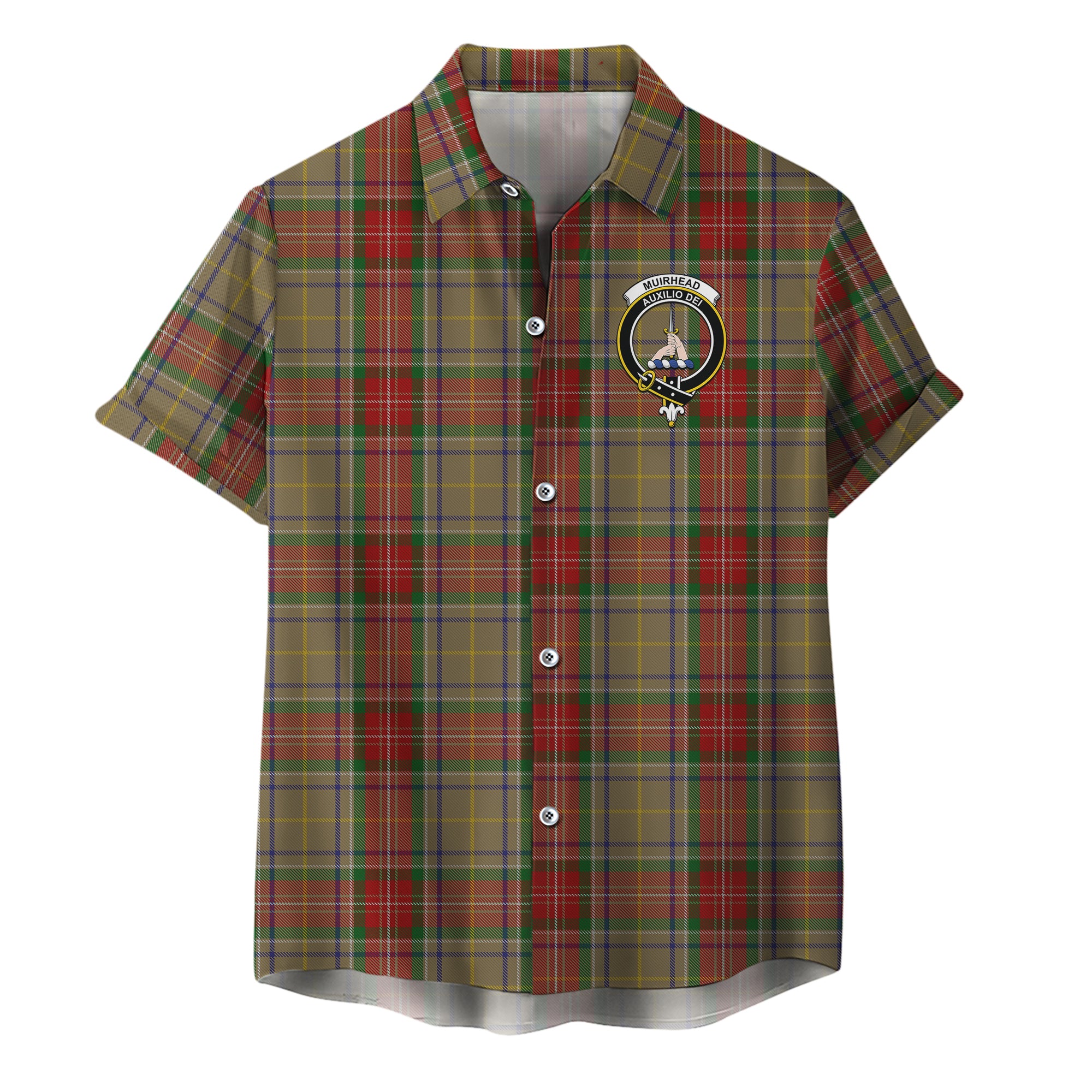 scottish-muirhead-old-clan-crest-tartan-hawaiian-shirt