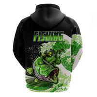 Largemouth Bass Fishing Green Hoodie - Wonder Print Shop