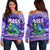 (Custom Personalised) Bass Fishing is Life Hook Sport Largemouth Purple Off Shoulder Sweater - Wonder Print Shop