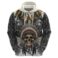 Native American Skull With Eagle Warriors Hoodie - Wonder Print Shop
