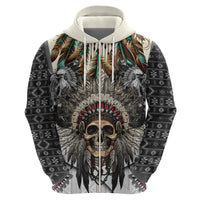 Native American Skull With Eagle Warriors Hoodie - Wonder Print Shop