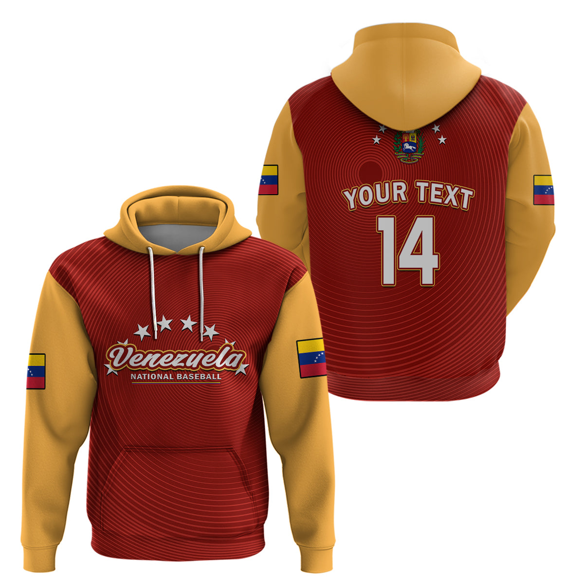 Custom Venezuela 2023 Baseball Mix Hoodie Coat Of Arms - Wonder Print Shop