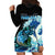 (Custom Personalised) Bass Fishing Blue Hoodie Dress - Wonder Print Shop