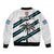 Fiji Rugby Tapa Pattern Fijian 7s White Sleeve Zip Bomber Jacket - Wonder Print Shop