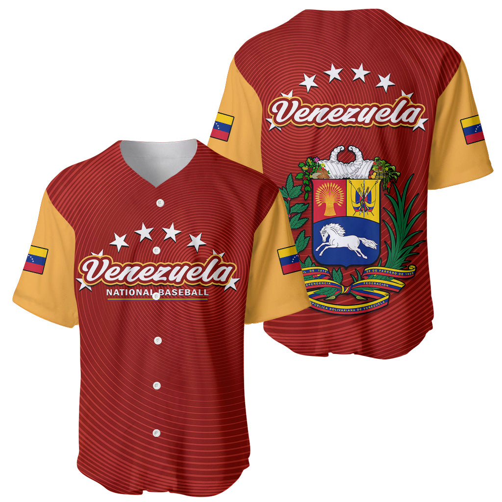 Venezuela 2023 Baseball Mix Coat Of Arms Baseball Jersey - Wonder Print Shop