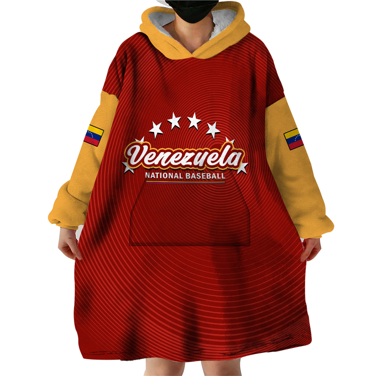 Venezuela 2023 Baseball Mix Coat Of Arms Wearable Blanket Hoodie - Wonder Print Shop