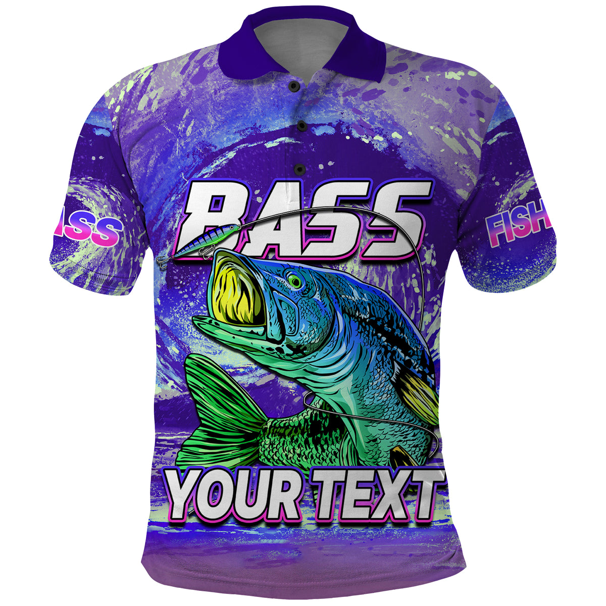 Custom Bass Fishing is Life Hook Sport Largemouth Purple Polo Shirt - Wonder Print Shop
