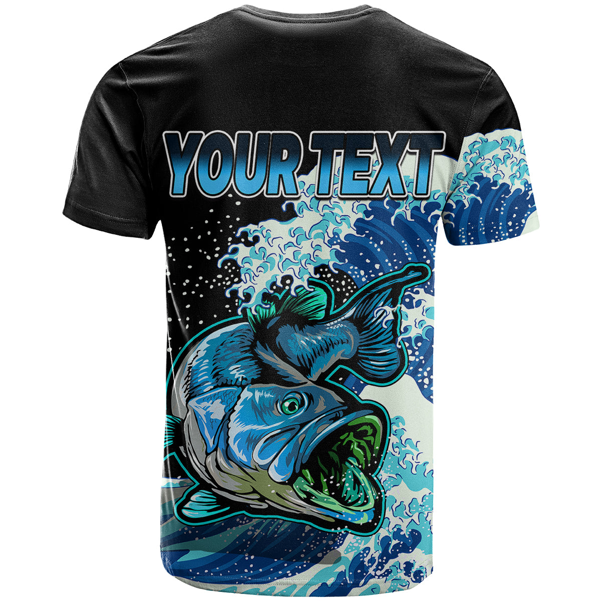 Custom Bass Fishing Blue T Shirt - Wonder Print Shop