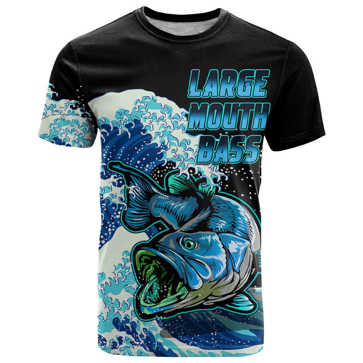 Custom Bass Fishing Blue T Shirt - Wonder Print Shop