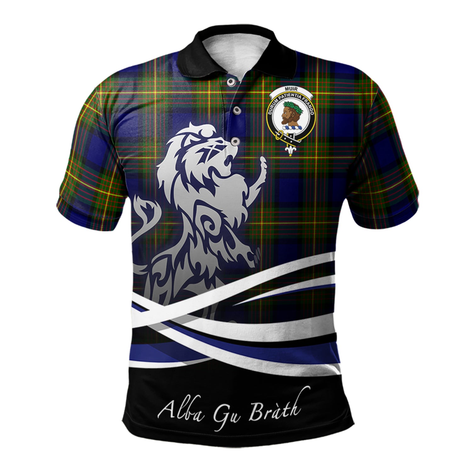 scottish-muir-clan-crest-scotland-lion-tartan-polo-shirt