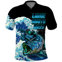 Custom Bass Fishing Blue Polo Shirt - Wonder Print Shop