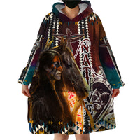 Native American Horse Painting Skull and Eagle Navajo Style Wearable Blanket Hoodie - Wonder Print Shop