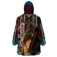 Native American Horse Painting Skull and Eagle Navajo Style Wearable Blanket Hoodie - Wonder Print Shop