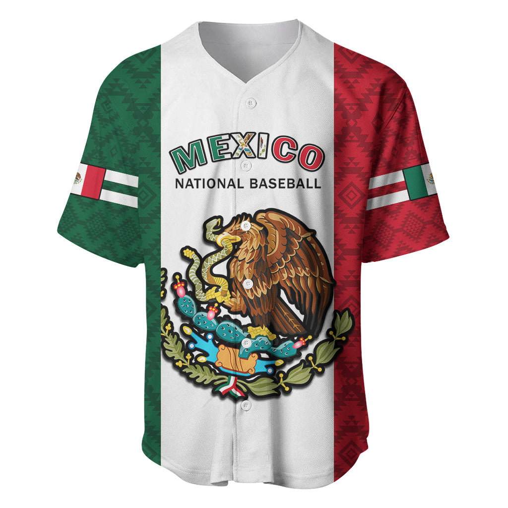 (Custom Text And Number) Mexico 2023 Baseball Mexican Art Flag Style Baseball Jersey - Wonder Print Shop