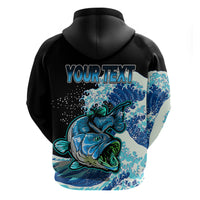 Custom Bass Fishing Hoodie Blue - Wonder Print Shop
