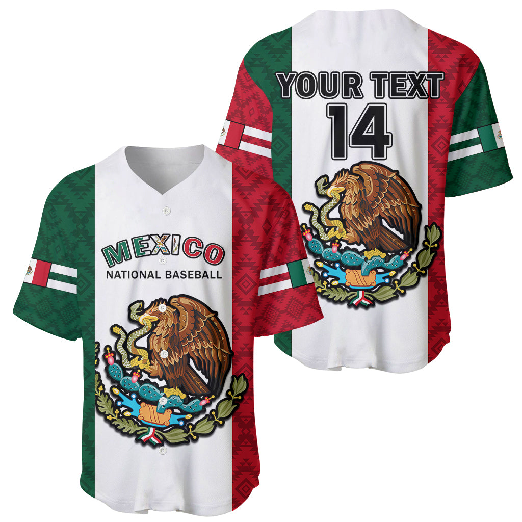 (Custom Text And Number) Mexico 2023 Baseball Mexican Art Flag Style Baseball Jersey - Wonder Print Shop