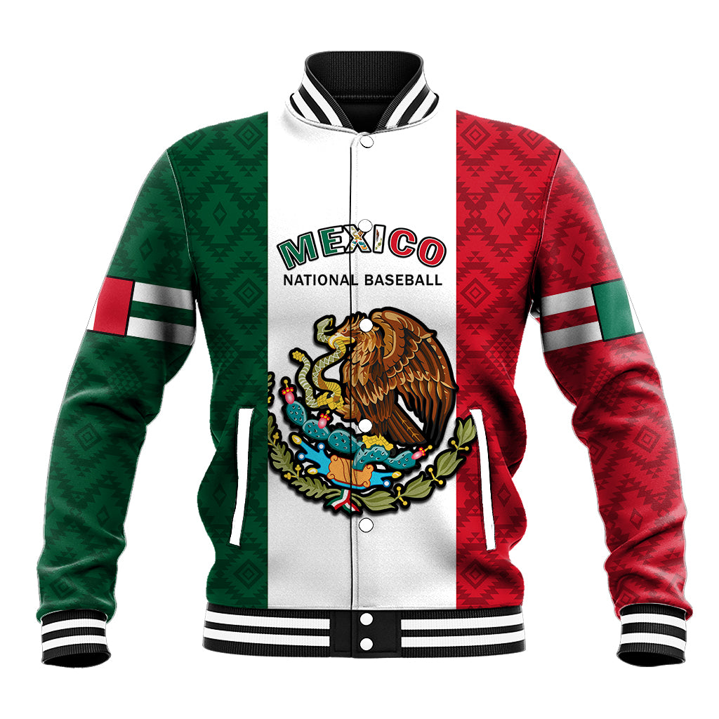 (Custom Text And Number) Mexico 2023 Baseball Mexican Art Flag Style Baseball Jacket - Wonder Print Shop