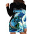 Largemouth Bass Fishing Blue Hoodie Dress - Wonder Print Shop