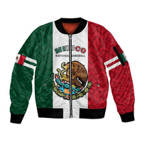 (Custom Text And Number) Mexico 2023 Baseball Mexican Art Flag Style Sleeve Zip Bomber Jacket - Wonder Print Shop