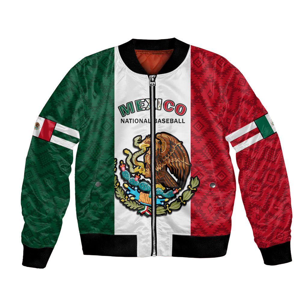 (Custom Text And Number) Mexico 2023 Baseball Mexican Art Flag Style Bomber Jacket - Wonder Print Shop