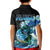 Largemouth Bass Fishing Polo Shirt Blue for Kid - Wonder Print Shop