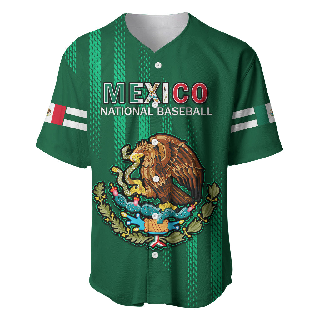 (Custom Text And Number) Mexico 2023 Baseball Mix Coat Of Arms Baseball Jersey - Wonder Print Shop