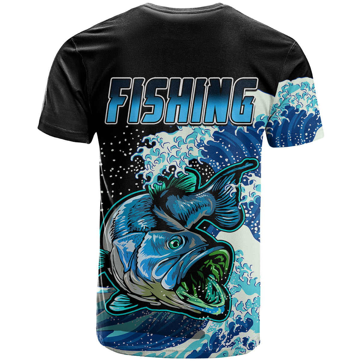 Largemouth Bass Fishing Blue T Shirt - Wonder Print Shop