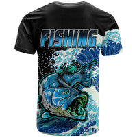 Largemouth Bass Fishing Blue T Shirt - Wonder Print Shop