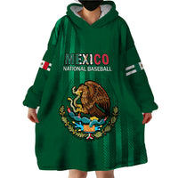 (Custom Text And Number) Mexico 2023 Baseball Mix Coat Of Arms Wearable Blanket Hoodie - Wonder Print Shop