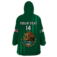 (Custom Text And Number) Mexico 2023 Baseball Mix Coat Of Arms Wearable Blanket Hoodie - Wonder Print Shop