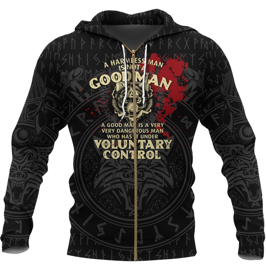 Viking Zip Hoodie - Good Man RLT12 - Wonder Print Shop