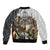 Native American Wolf Dreamcatcher with Eagles Feathers Sleeve Zip Bomber Jacket - Wonder Print Shop