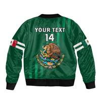 (Custom Text And Number) Mexico 2023 Baseball Mix Coat Of Arms Sleeve Zip Bomber Jacket - Wonder Print Shop