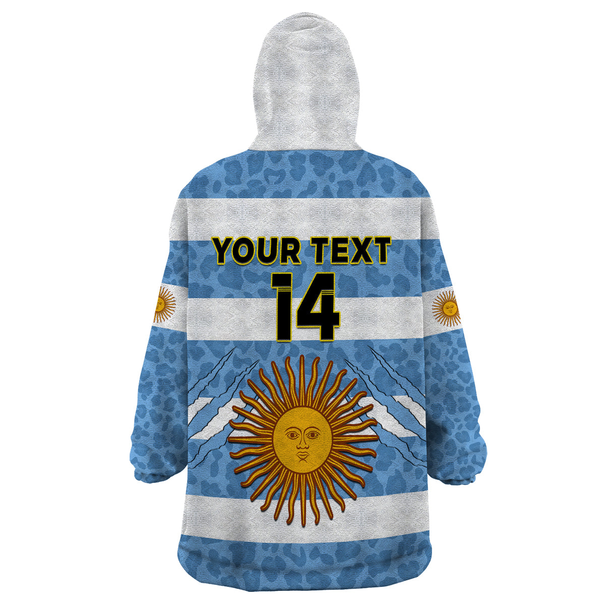 (Custom Text And Number) Argentina Rugby 7s Vamos Pumas Wearable Blanket Hoodie - Wonder Print Shop