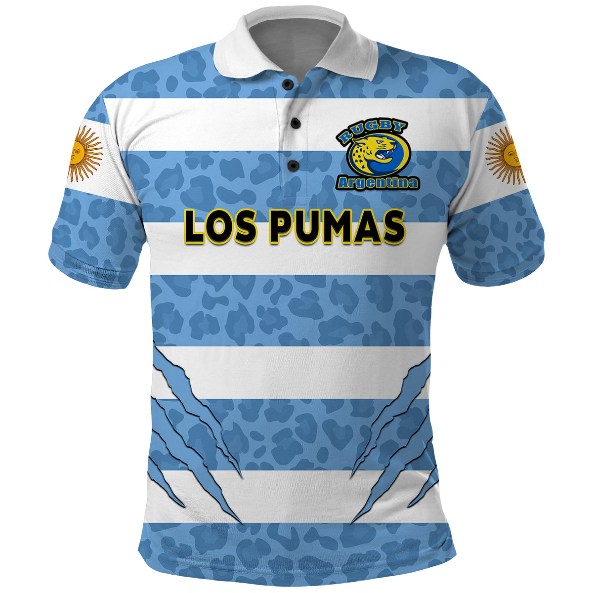 (Custom Text And Number) Argentina Rugby 7s Vamos Pumas Polo Shirt - Wonder Print Shop