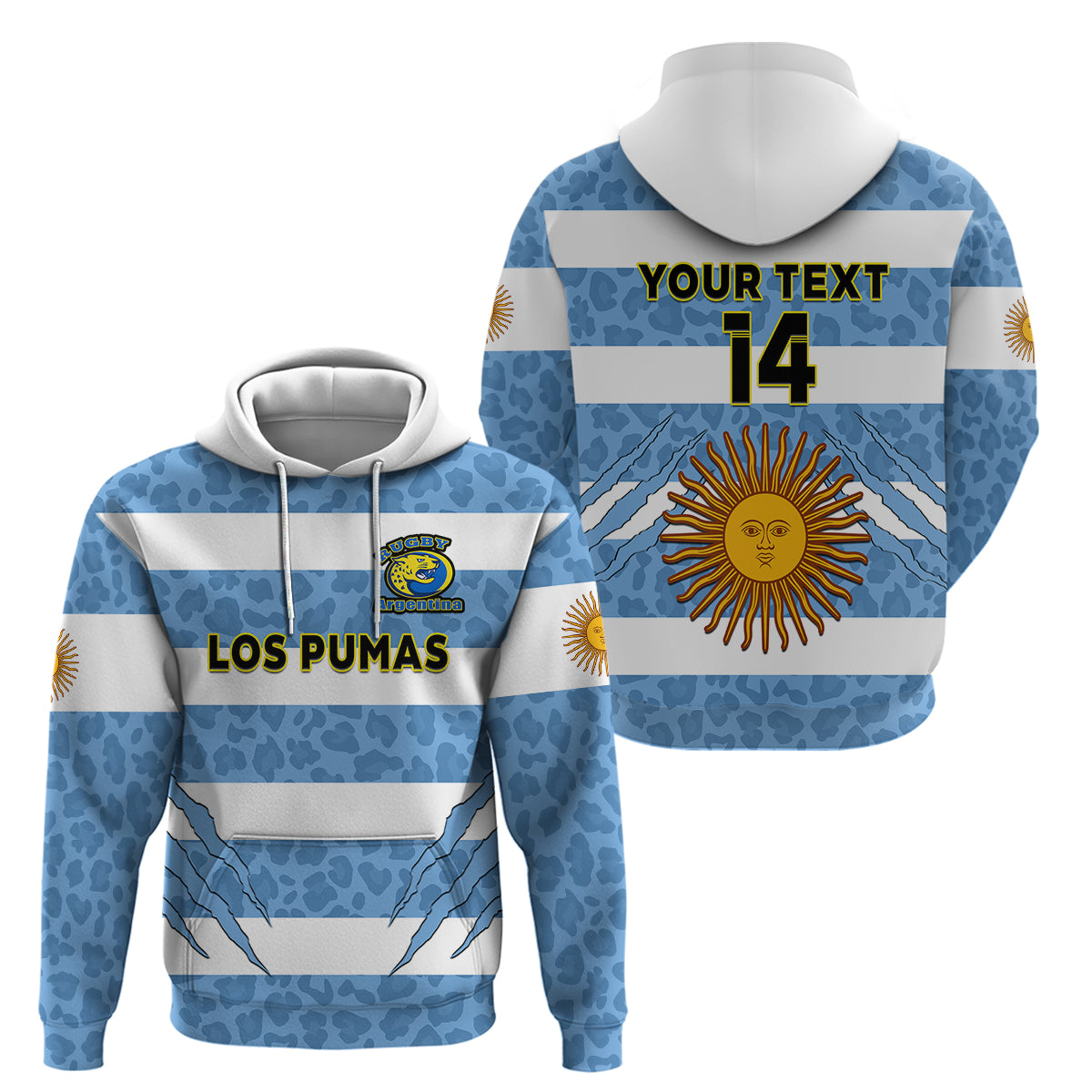 Custom Argentina Rugby 7s Vamos Pumas Hoodie - Wonder Print Shop