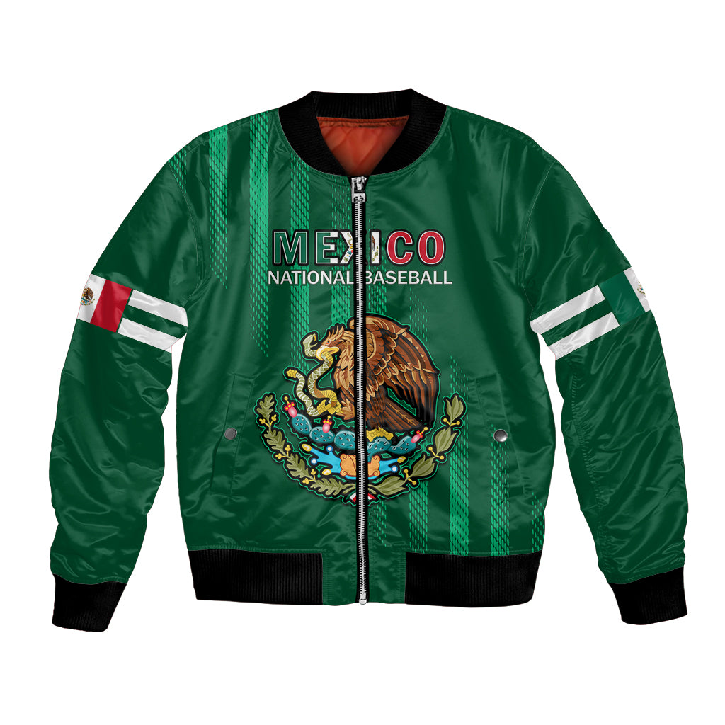 (Custom Text And Number) Mexico 2023 Baseball Mix Coat Of Arms Bomber Jacket - Wonder Print Shop