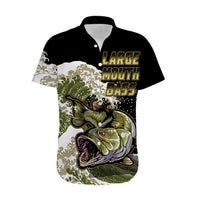 (Custom Personalised) Bass Fishing Gold Hawaiian Shirt - Wonder Print Shop